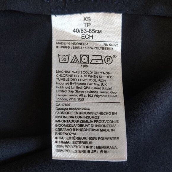 Navy Banana Republic Button-Front Bishop Sleeve Blouse - Picture 5 of 7